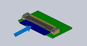 照片: FPC/FFC与基板平行接插的水平式（RA-Type）